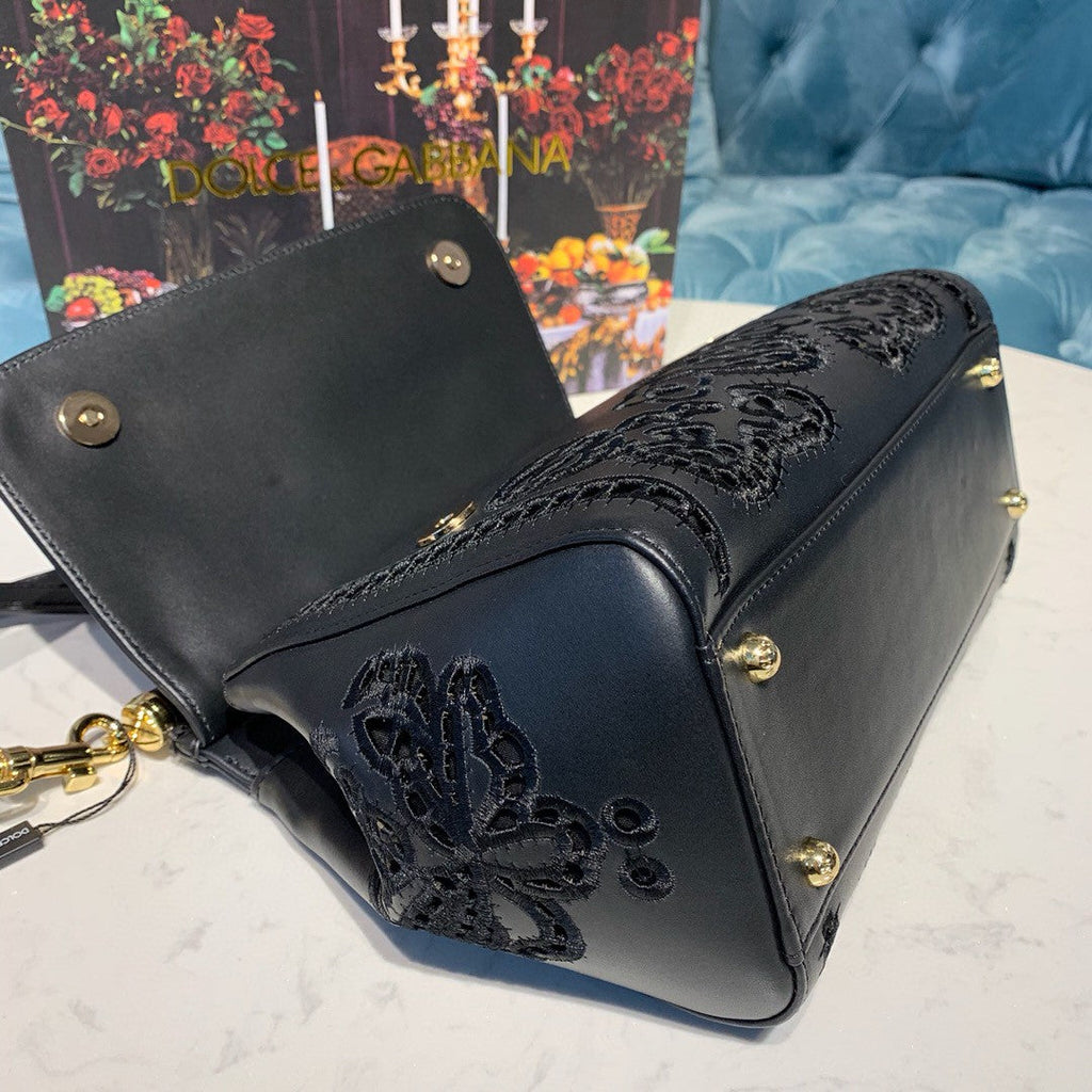 GLAMI MeGLAMIum Sicily Soft Bag In Embroidered Black For Women 10.2in/26cm GLAMI