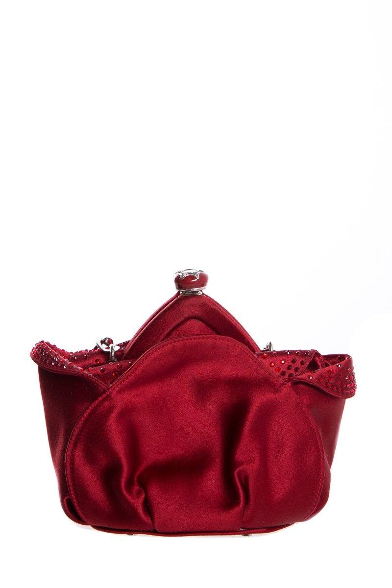 Judith Leiber Red Satin Clutch