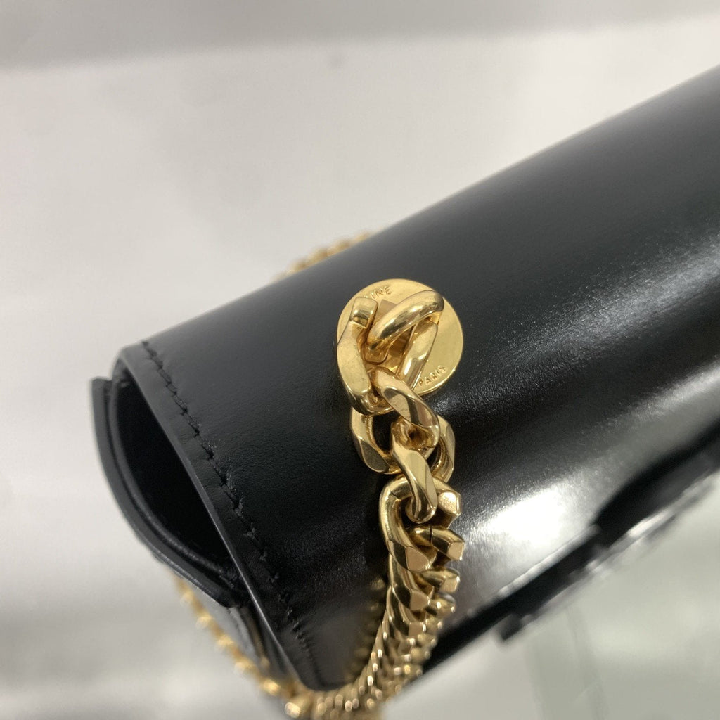 GLAMI Chain Shoulder Bag Cuir Triomphe Black For Women 7.9in/20cm