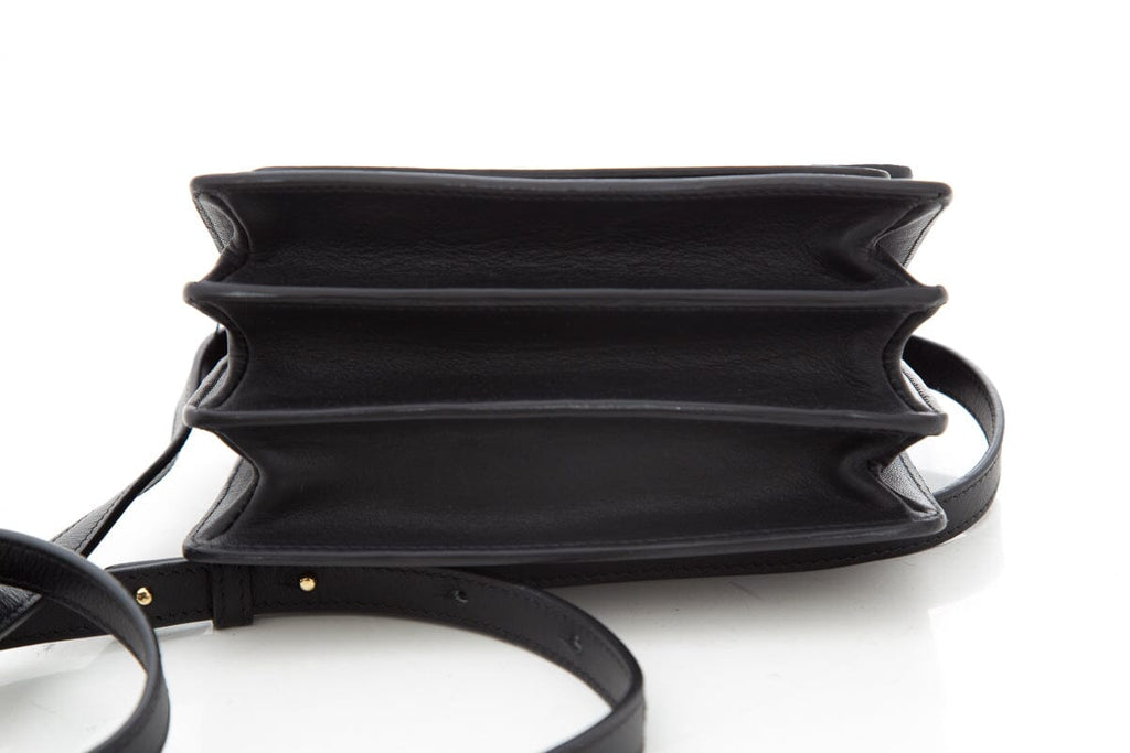 Nancy Gonzalez Black Croc & Leather Handbag