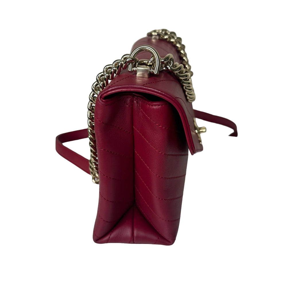 CHANEL Chevron Quilited Red Bag