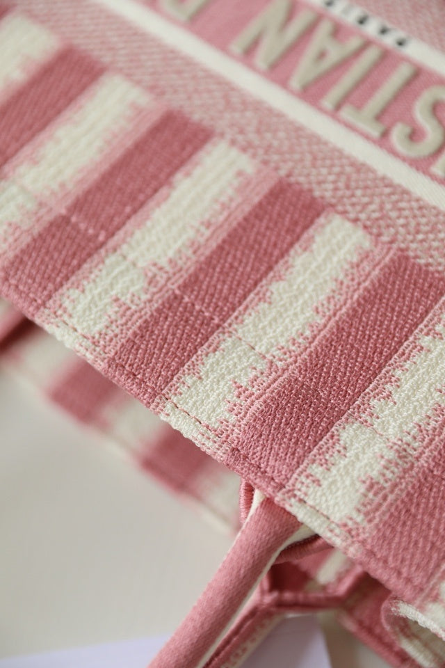 GLAMI MeGLAMIum Book Tote  Pink D-Stripes Embroidery For Women 36cm/16.5in CD