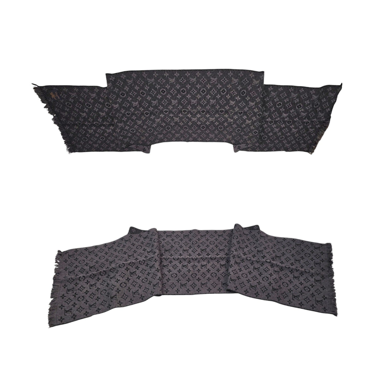 Louis Vuitton Monogram Classic Scarf Charcoal Gray