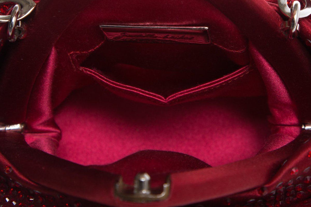 Judith Leiber Red Satin Clutch