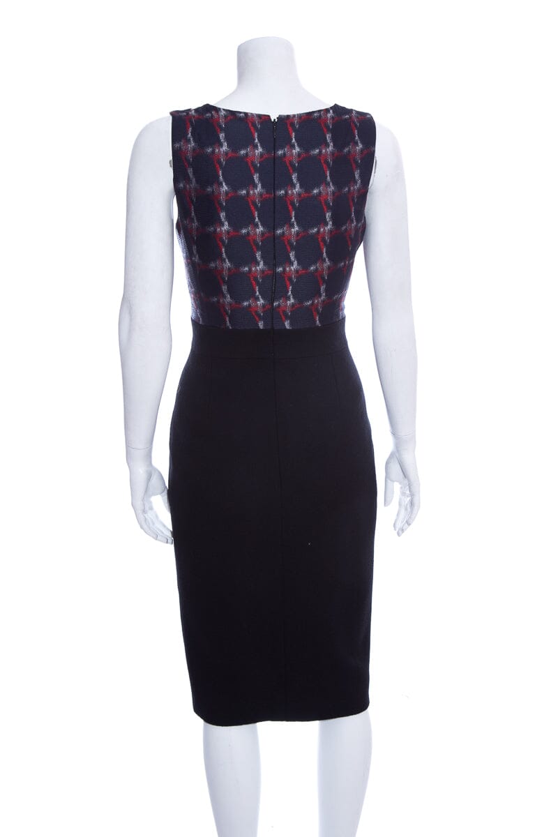 Chanel F/W 2008 Navy & Red Patterned Silk Top Dress SZ 36