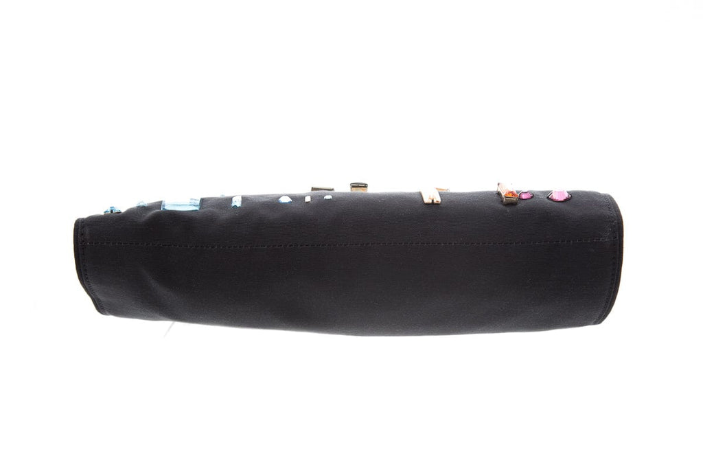 Dries Van Noten Black Multicolor Jeweled Clutch