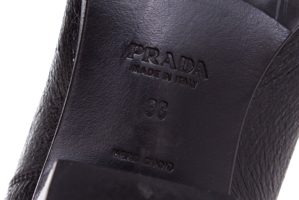 Prada Black Western Tall Boots SZ 38