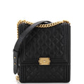 CHANEL North South Boy Flap Bag Quilted Caviar Large