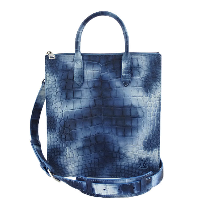 Louis Vuitton Sacca Cross 2WAY N81835 Shoulder Bag Crocodile Blue