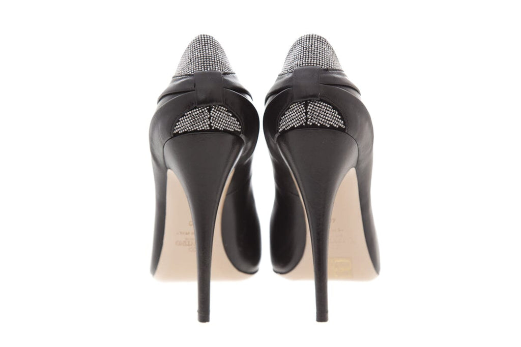 Valentino Black Bow Crystal Heel Pumps SZ 40