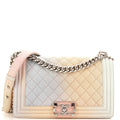 CHANEL Rainbow Boy Flap Bag Quilted Painted Caviar Old Medium