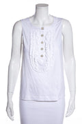 Chanel Ivory Ruffle Tank SZ 38