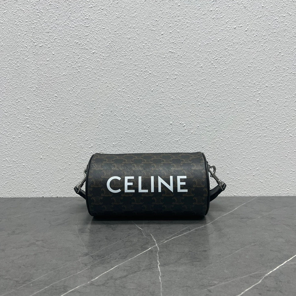 GLAMI Cylinder Bag In Triomphe Canvas Black For Women 9in/22cm