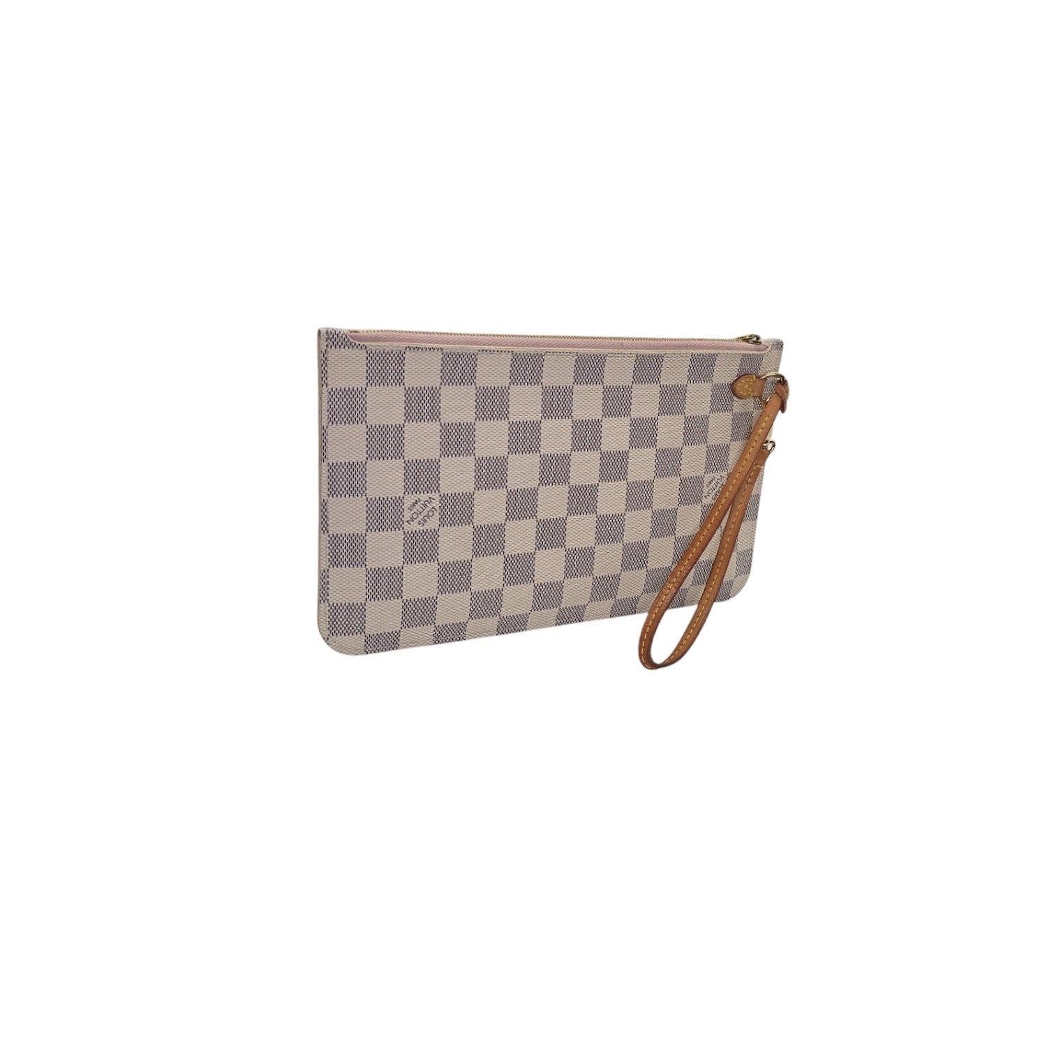 Louis Vuitton Damier Azur Pochette Wristlet Rose Ballerine