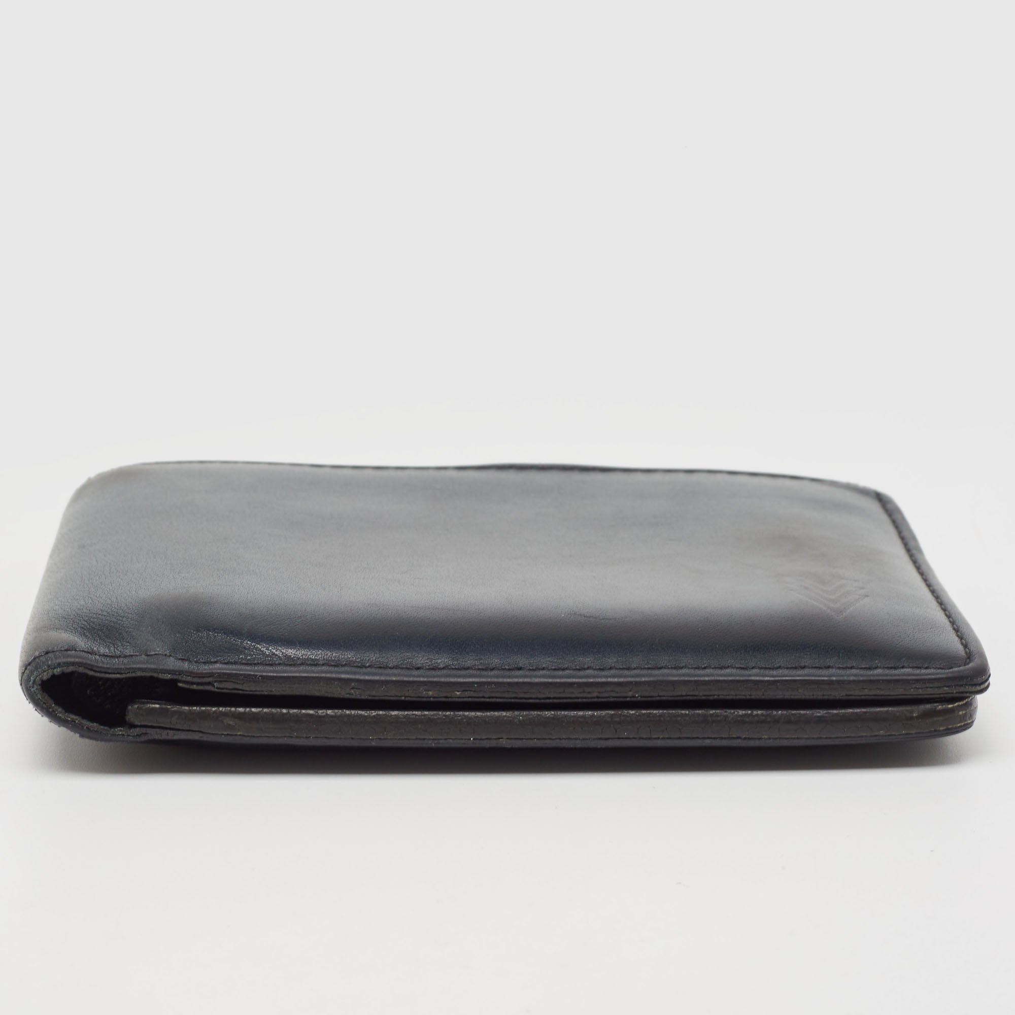 Louis Vuitton Navy Leather Bifold Wallet