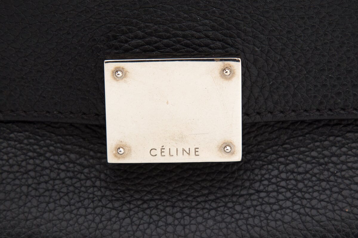 Celine Black Trapeze Double Zip Handbag