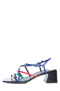Sigerson Morrison Black and Multicolor Sandals SZ 37.5
