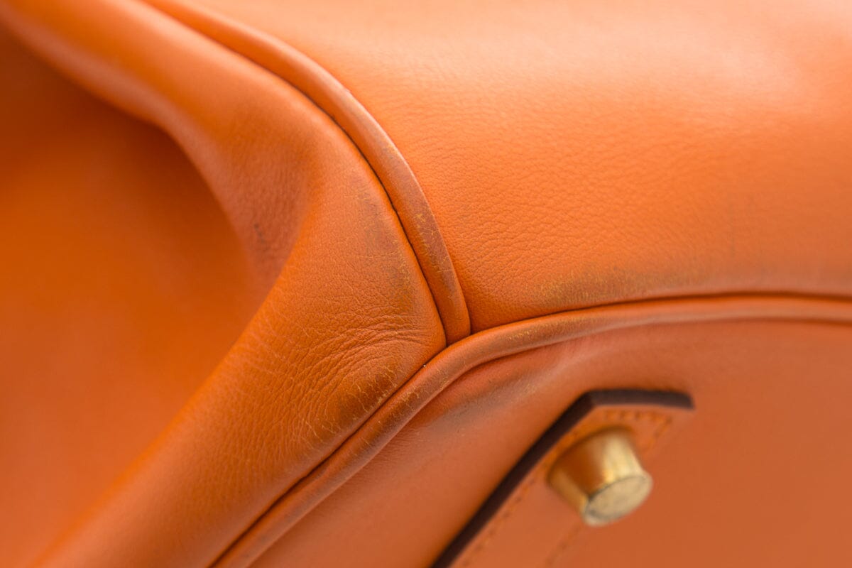 HermÃƒÆ’Ã‚Â¨s 2018 Orange Swift Leather Birkin 35CM Handbag