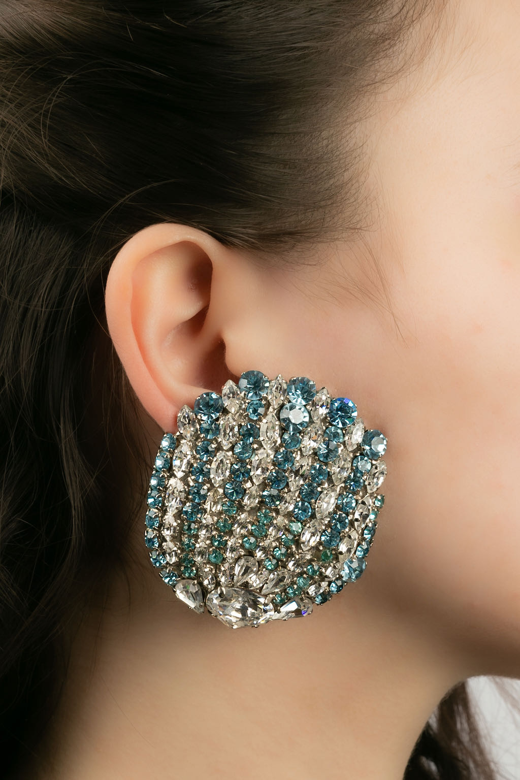 Boucles d'oreilles en mÃƒÆ’Ã‚Â©tal argentÃƒÆ’Ã‚Â© Yves Saint Laurent