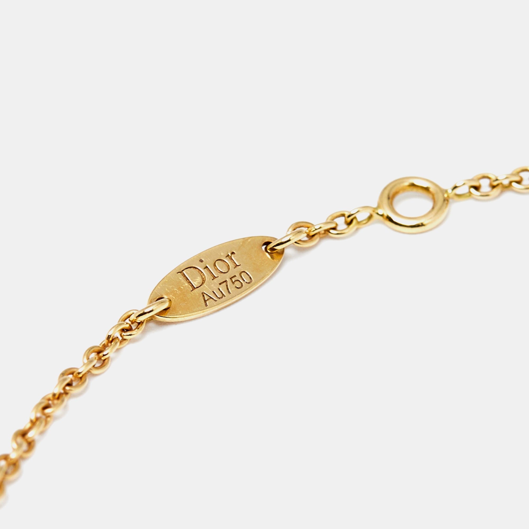 Dior Rose Des Vents Diamond Mother Of Pearl 18K Yellow Gold Bracelet