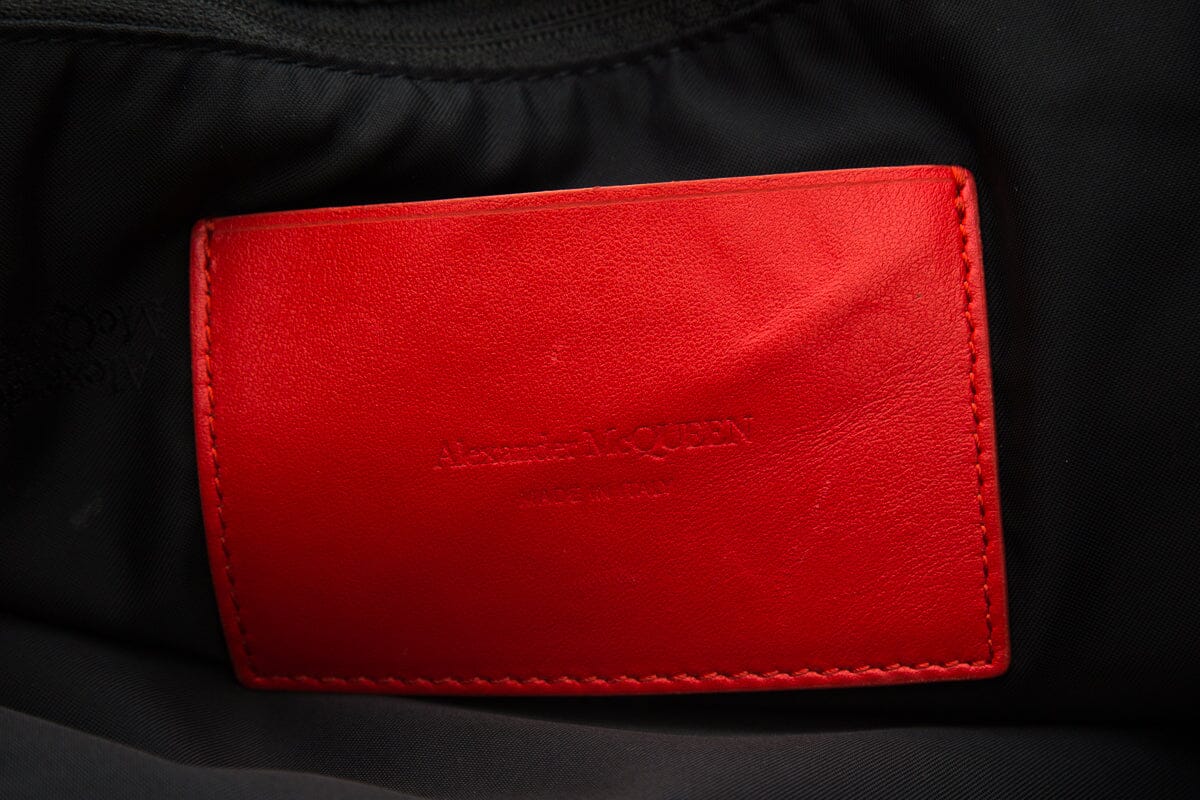 Alexander McQueen Black & Red Signature Canvas Tote