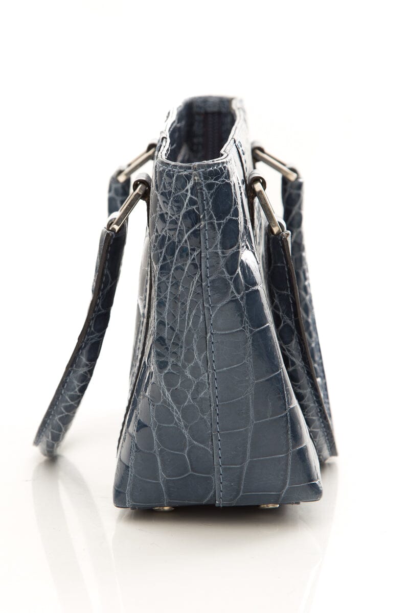 Vintage Peruzzi Blue Croc Cross-Body