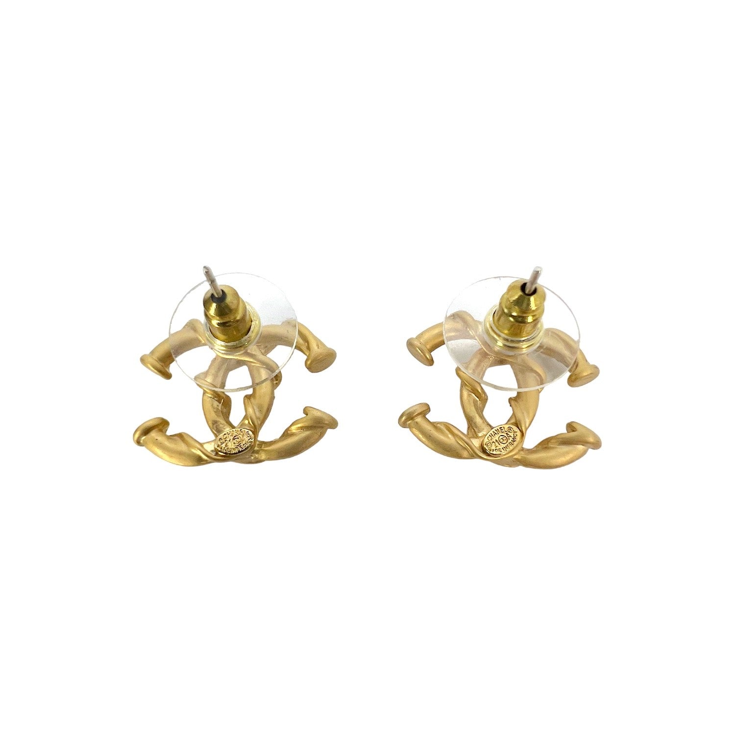 Chanel CC Faux Pearl Stud Earrings