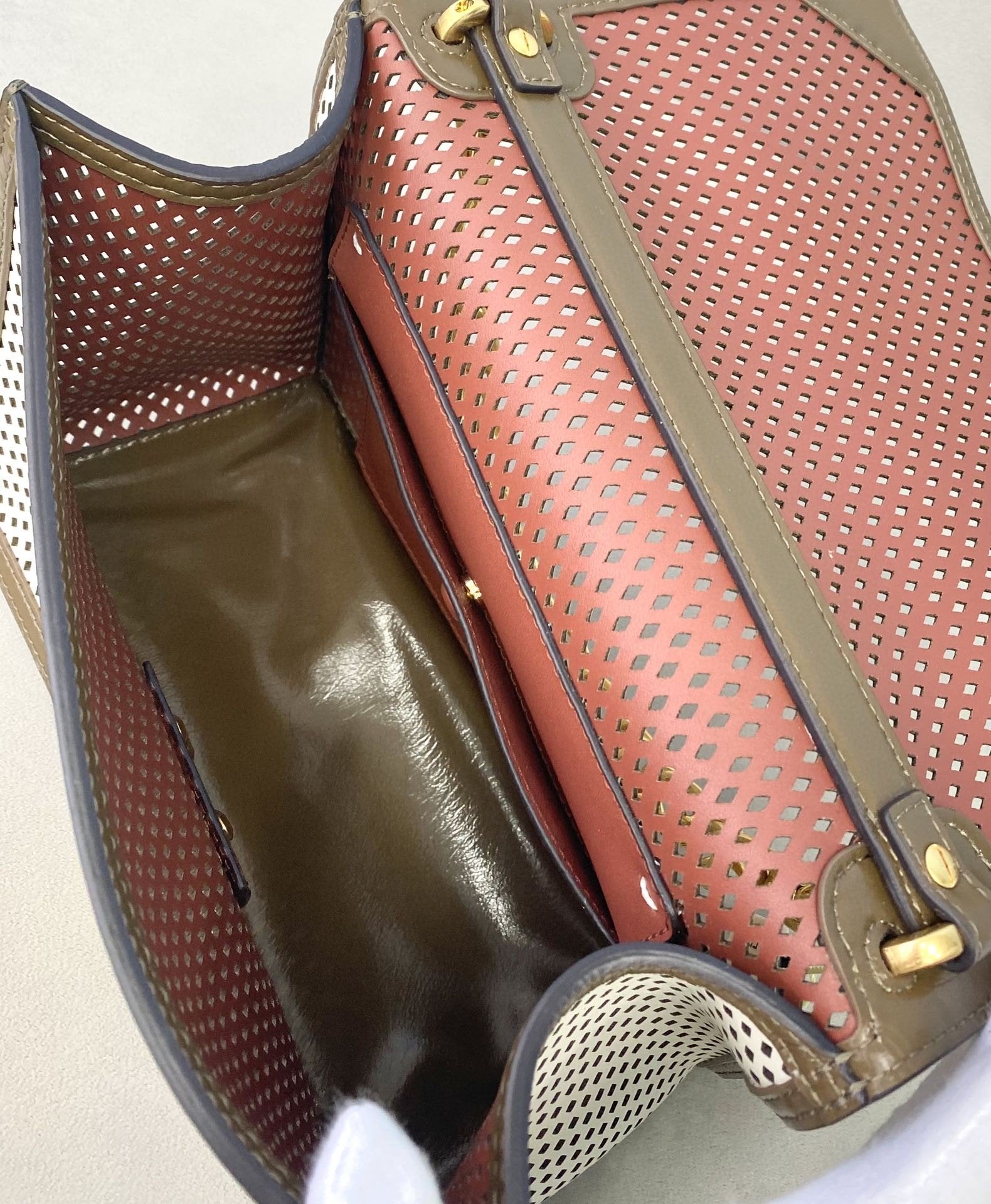 FI MeGLAMIum Kan U Black and Brown Bag For Woman 25cm/10in