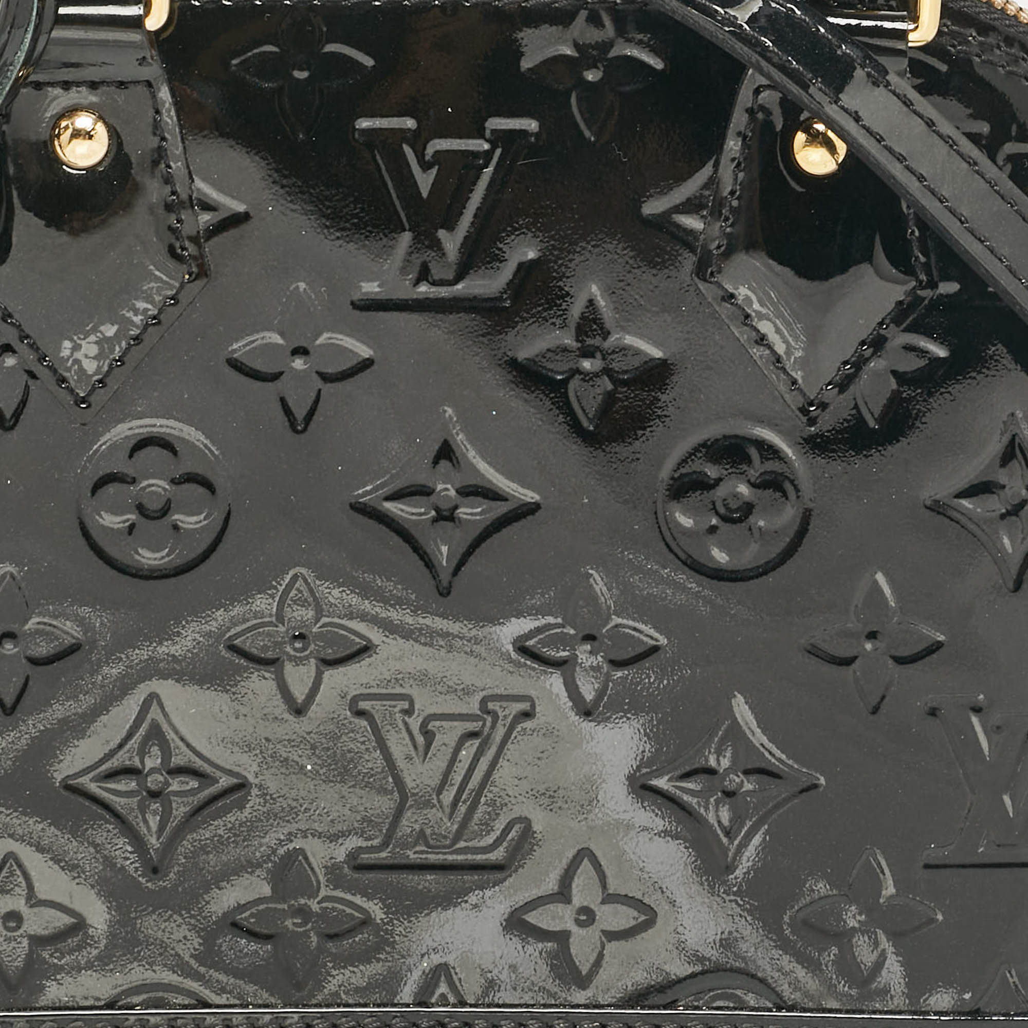 Louis Vuitton Black Magnetique Monogram Vernis Alma Bb Bag..