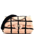CHANEL CC Flap Bag Square Printed Shearling Large