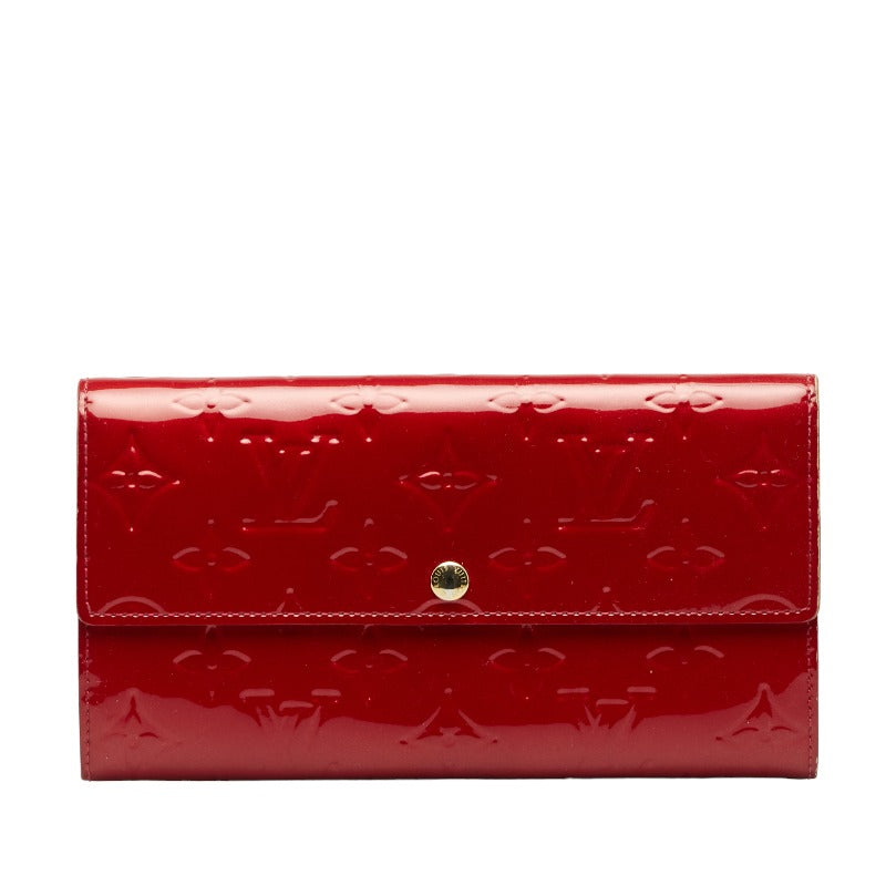 Louis Vuitton Monogram Vernis Portefolio Sarah Long Wallet M93530 Red Patent Leather  Louis Vuitton