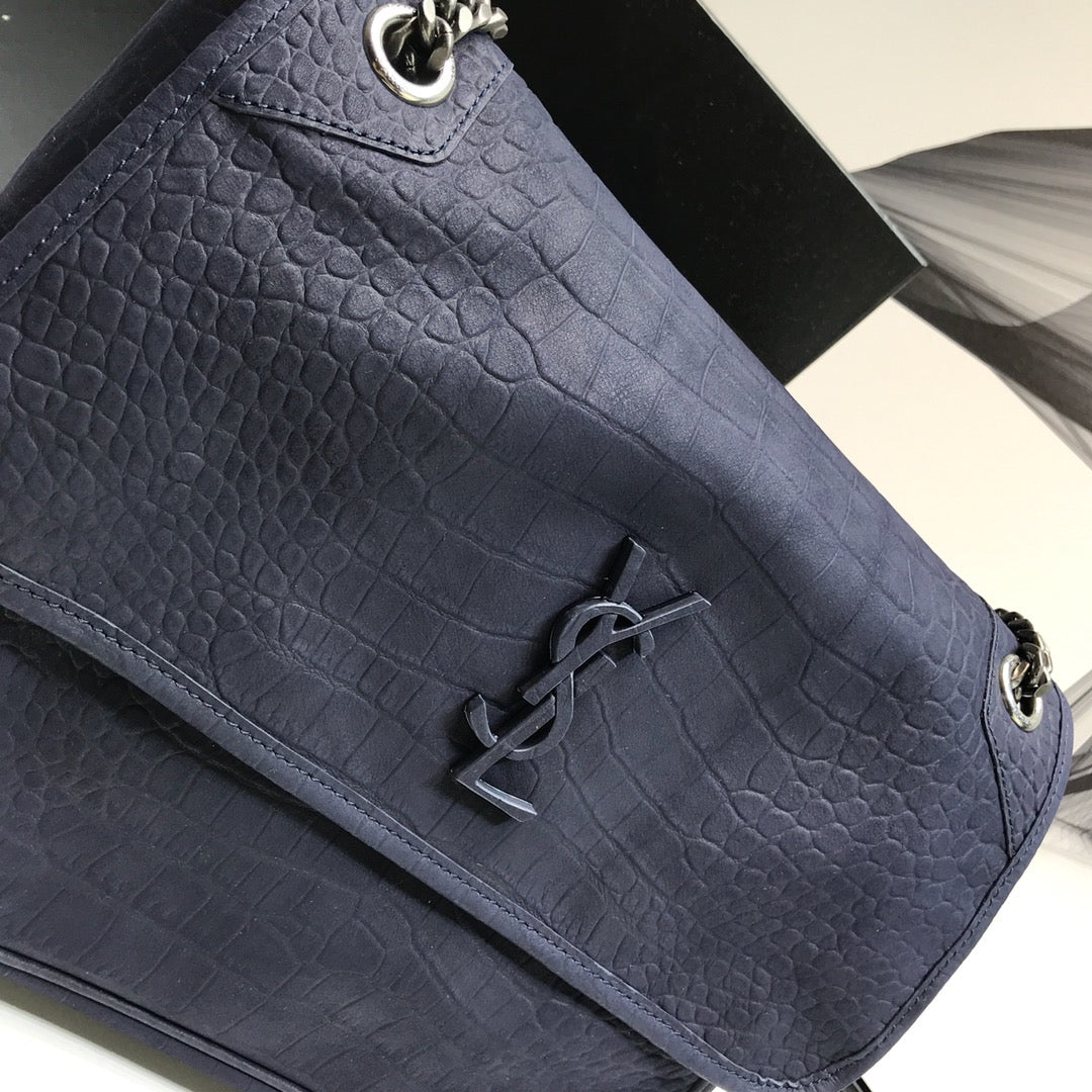 GLAMI Niki MeGLAMIum Chain Bag In-Embossed NavyÃ‚Â For Women 11in/28cm YSL