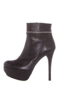 Stuart Weitzman Black Platform Chain Detail Booties SZ 6
