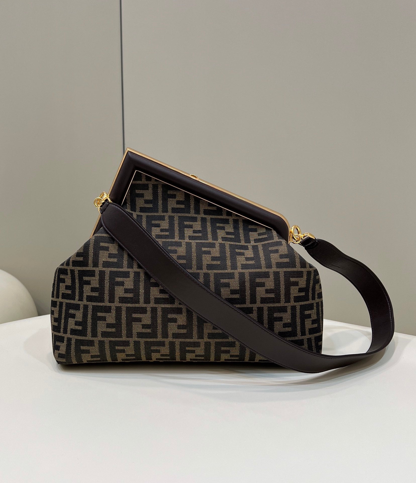FI First Small Brown Canvas For Women, HandBags, Shoulder And Crossbody Bags 10.2in/26cm FF 8BP129