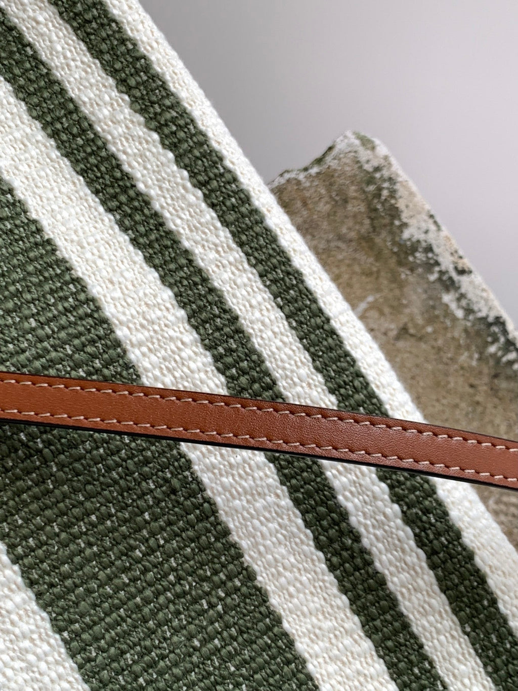 GLAMI Striped Small Triomphe Cabas Thais Nature Green For Women 11.4in/29cm