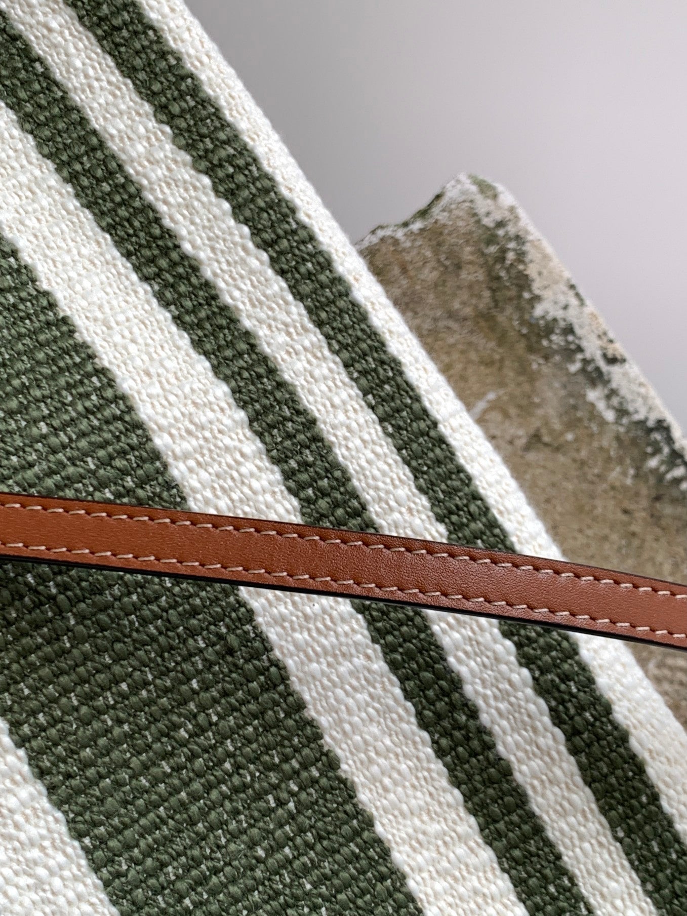 GLAMI Striped Small Triomphe Cabas Thais Nature Green For Women 11.4in/29cm