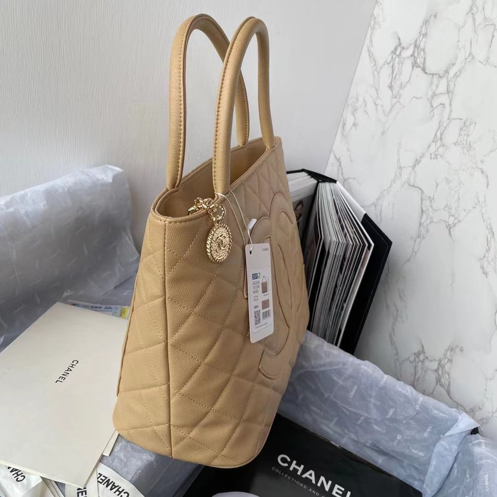 CHLMedallion Tote Shoulder Beige Bag For Women 29cm/11.4in