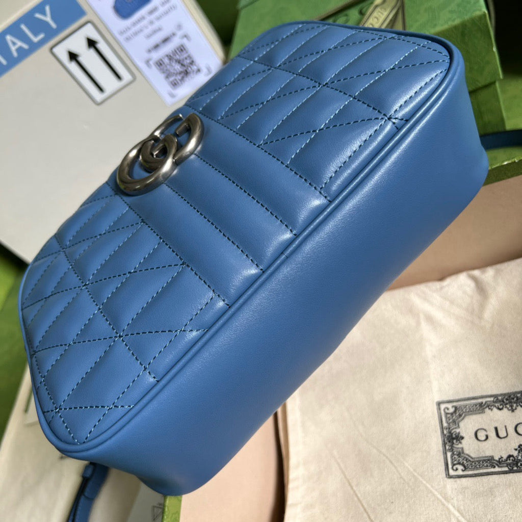 Glami Marmont Matelasse Shoulder Bag Blue For Women, Women’s Bags 9.5in/24cm Glami 634936 UM8BF 4340