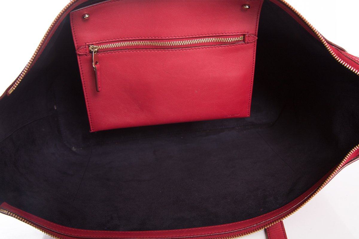 Smythson Red Panama Ciappa East West Tote