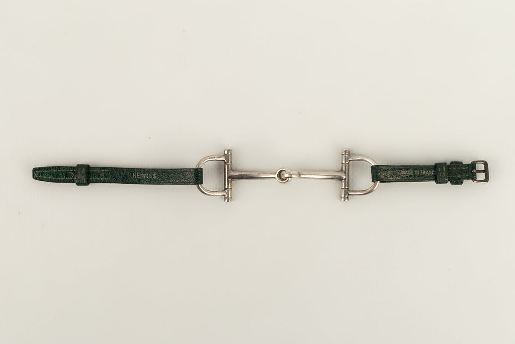 Bracelet en cuir et argent HermÃƒÆ’Ã‚Â¨s