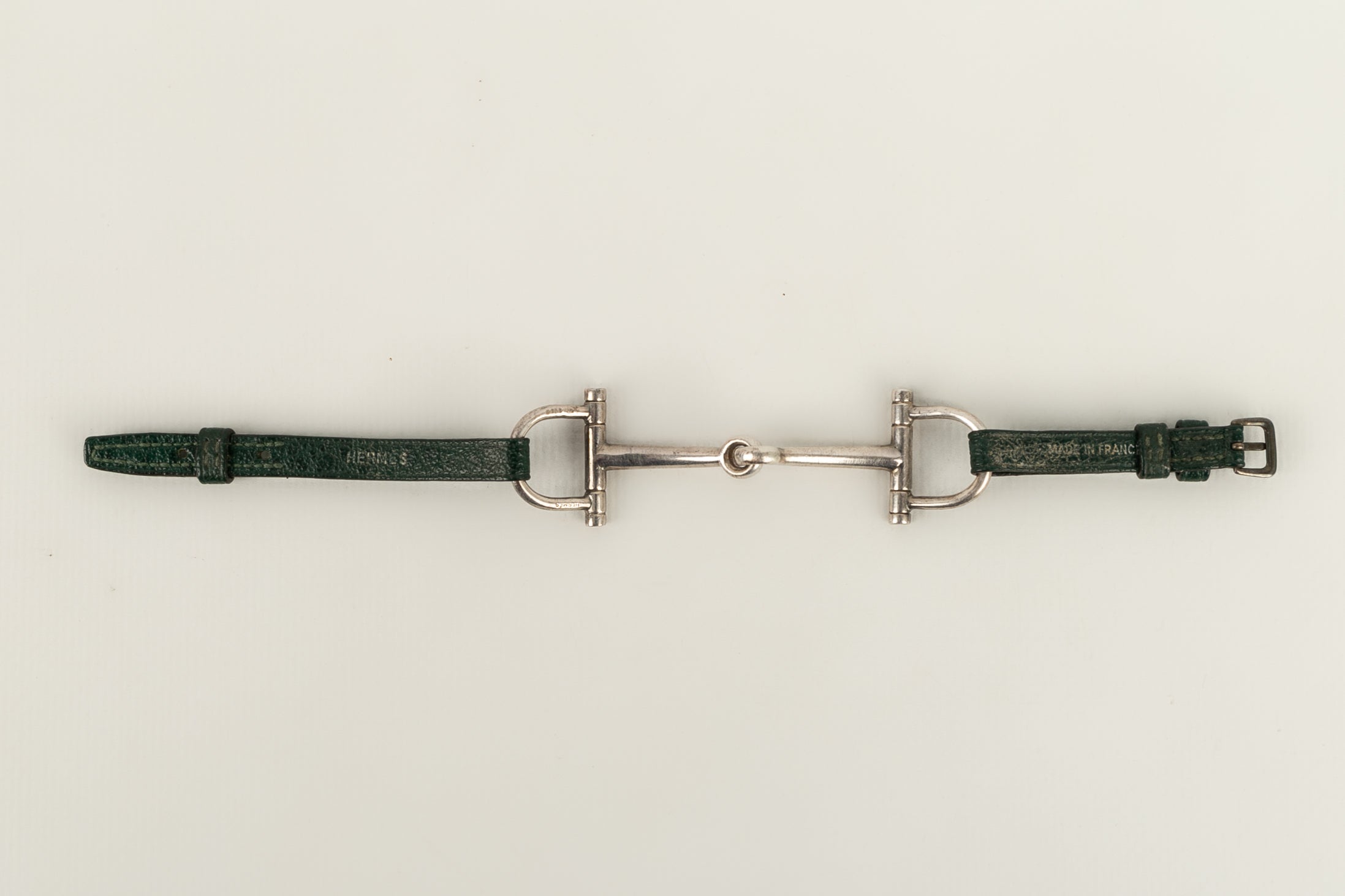 Bracelet en cuir et argent HermÃƒÆ’Ã‚Â¨s