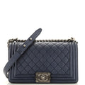 CHANEL Boy Flap Bag Quilted Caviar Old Medium