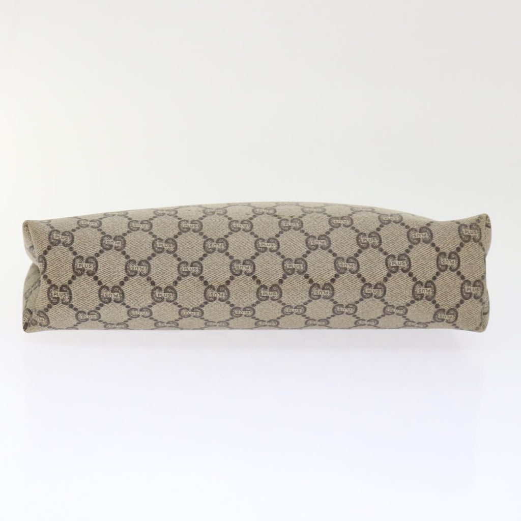 GUCCI GG Plus Canvas Clutch Bag PVC Leather Beige ep1039