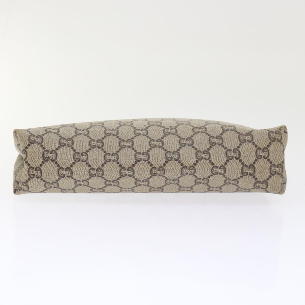 GUCCI GG Plus Canvas Clutch Bag PVC Leather Beige ep1039