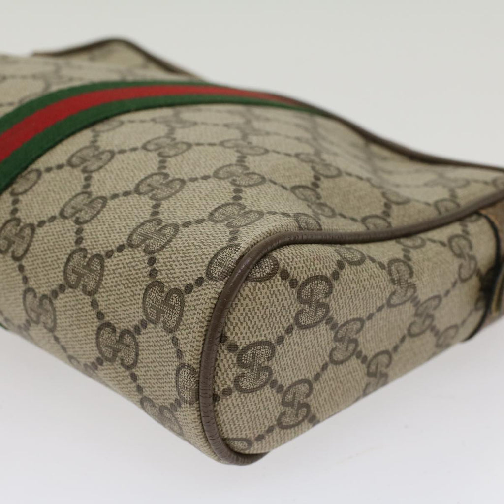 GUCCI GG Canvas Web Sherry Line Clutch Bag Beige Red Green 89.01.012 ep1040