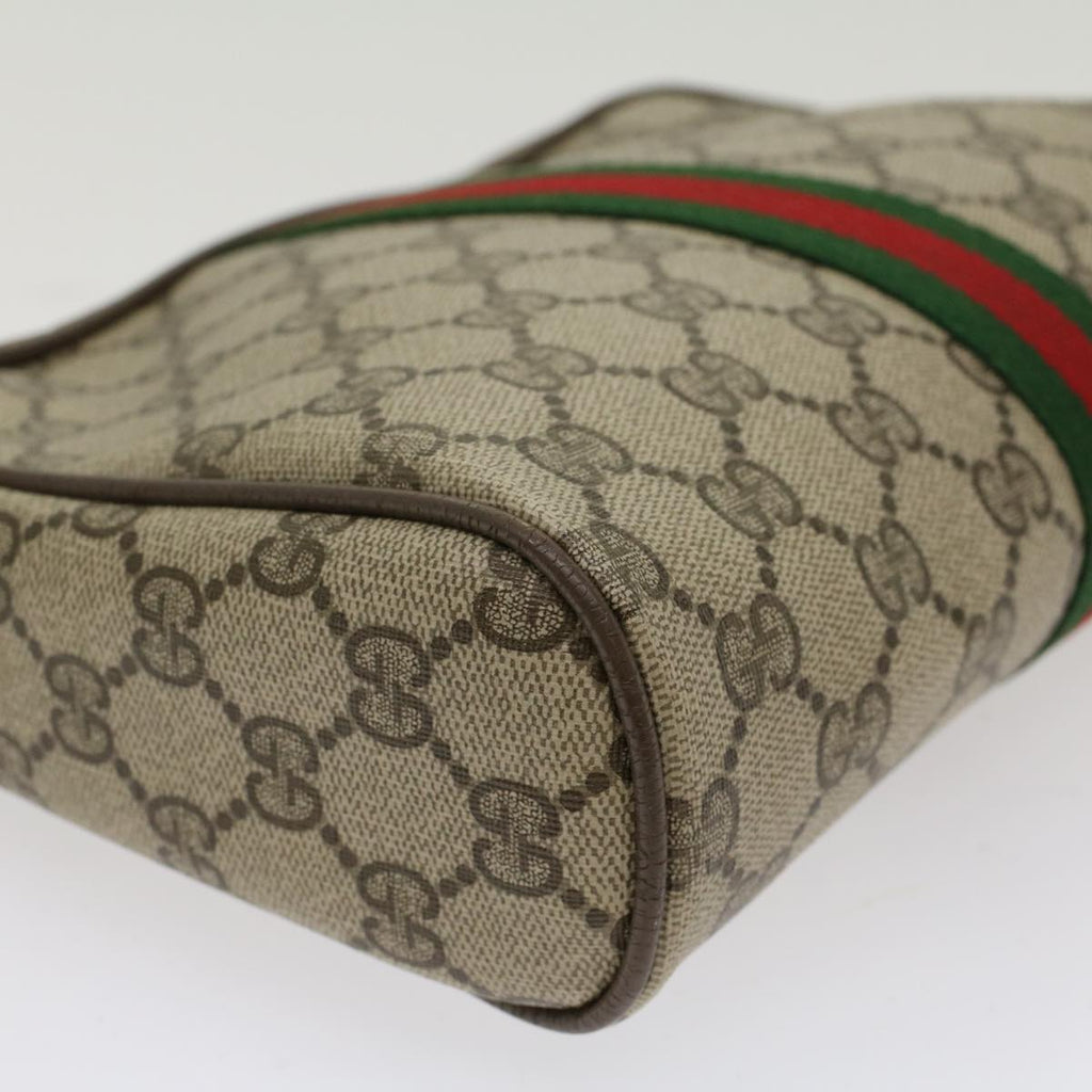 GUCCI GG Canvas Web Sherry Line Clutch Bag Beige Red Green 89.01.012 ep1040
