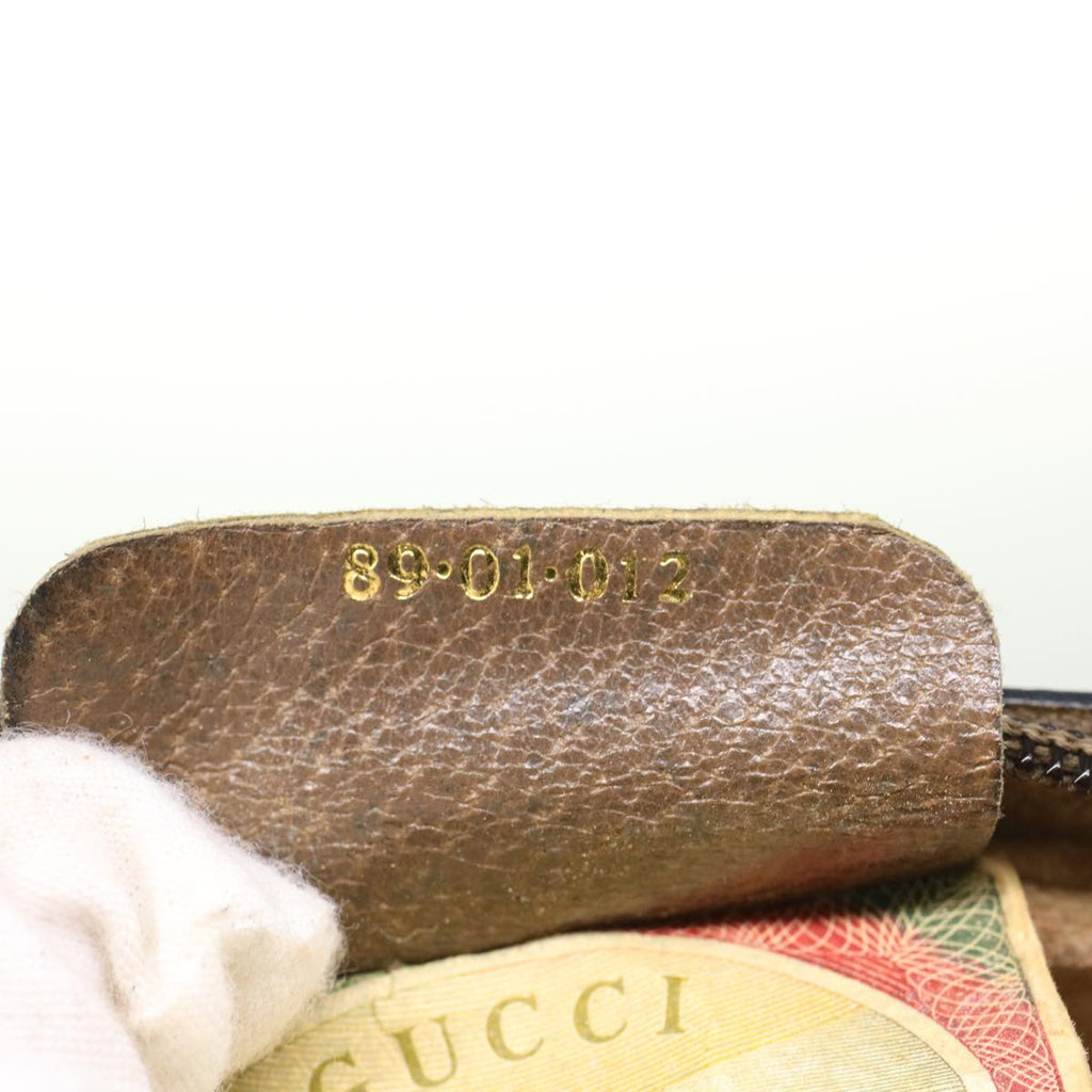 GUCCI GG Canvas Web Sherry Line Clutch Bag Beige Red Green 89.01.012 ep1040