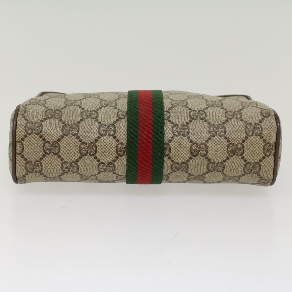 GUCCI GG Canvas Web Sherry Line Clutch Bag Beige Red Green 89.01.012 ep1040
