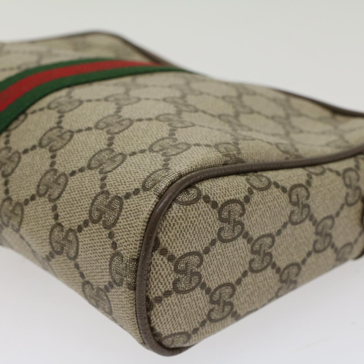 GUCCI GG Canvas Web Sherry Line Clutch Bag Beige Red Green 89.01.012 ep1040