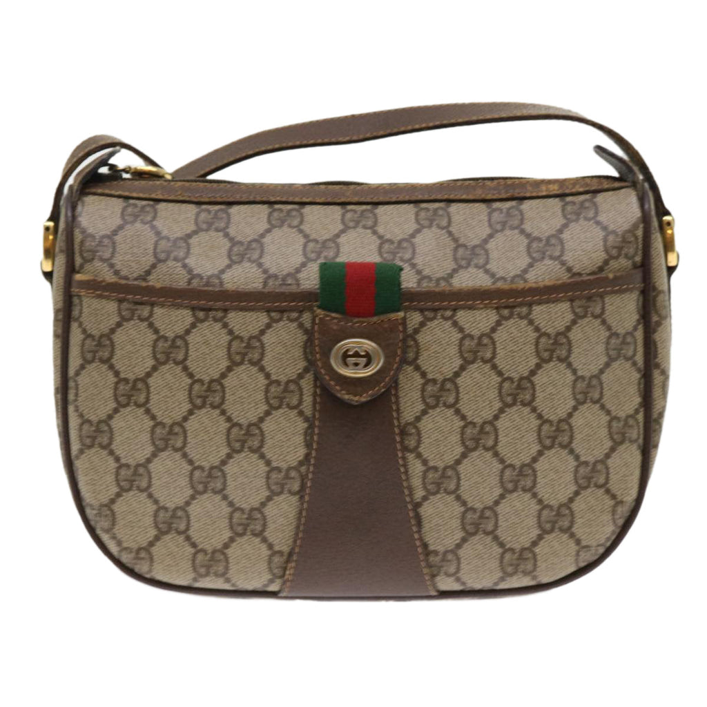 GUCCI GG Canvas Web Sherry Line Shoulder Bag Beige Red 89.02.032 ep1041